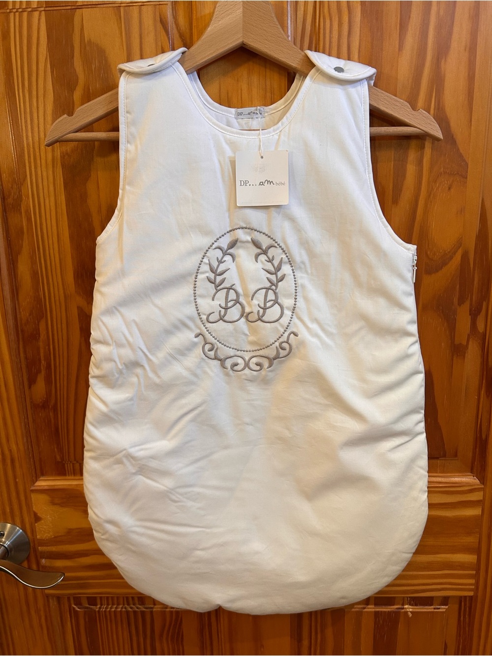 White Embroidered Baby Sleep Sack